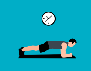 Illustration of man doing a plank exercise