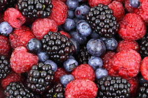 Blueberries and rasberries