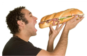 Man eating a sandwich