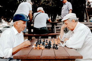 Seniors playing chess